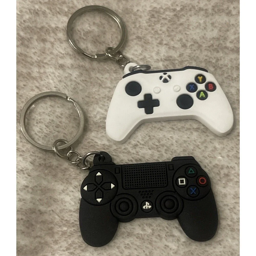 Lot PS4 Mini Game Controller Keychains PVC New PlayStation 4 Charm Gamer Gift